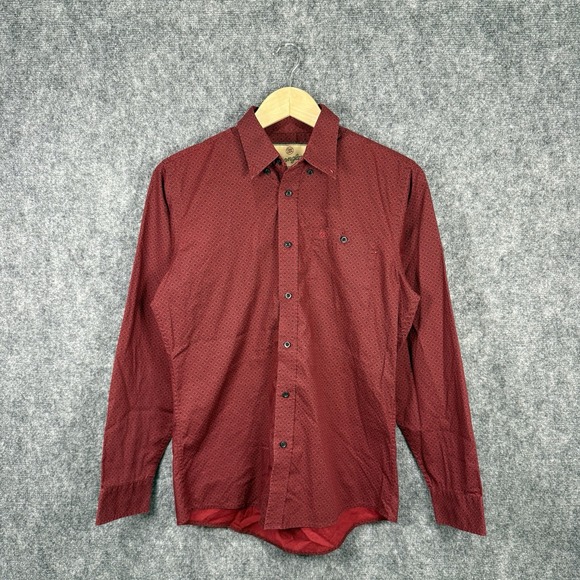 Wrangler Red Pearl Snap Button Up Long Sleeve Shirt Size XL - Picture 1 of 1